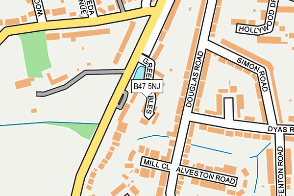 B47 5NJ map - OS OpenMap – Local (Ordnance Survey)