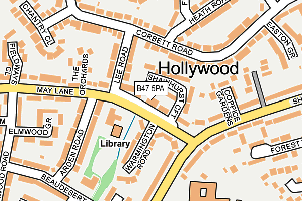 B47 5PA map - OS OpenMap – Local (Ordnance Survey)