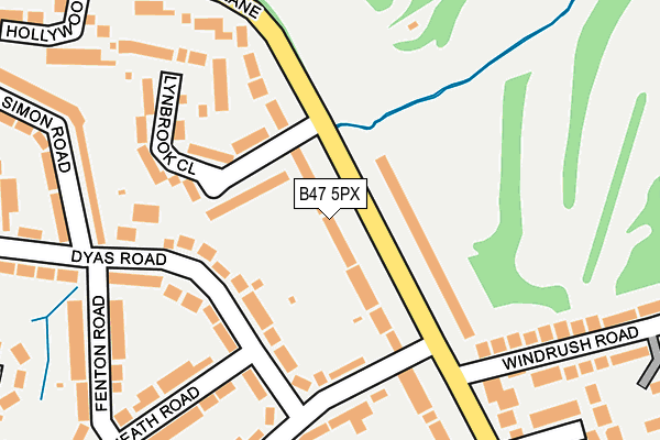 B47 5PX map - OS OpenMap – Local (Ordnance Survey)