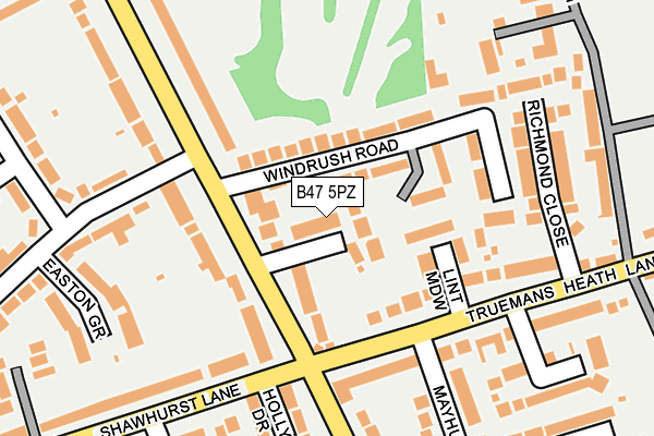 B47 5PZ map - OS OpenMap – Local (Ordnance Survey)