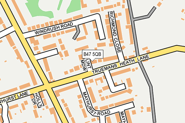 B47 5QB map - OS OpenMap – Local (Ordnance Survey)