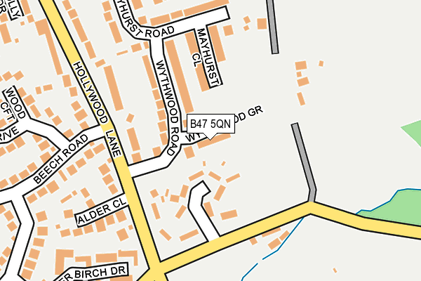 B47 5QN map - OS OpenMap – Local (Ordnance Survey)