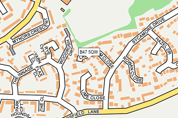 B47 5QW map - OS OpenMap – Local (Ordnance Survey)