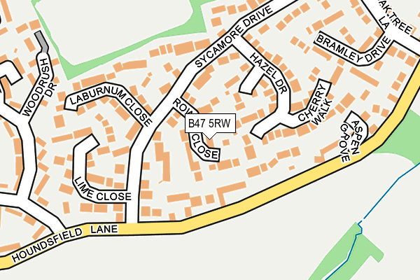 B47 5RW map - OS OpenMap – Local (Ordnance Survey)