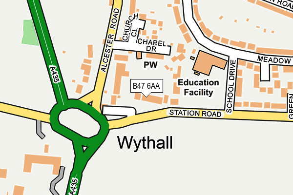 B47 6AA map - OS OpenMap – Local (Ordnance Survey)