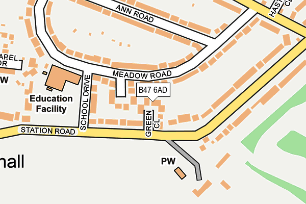 B47 6AD map - OS OpenMap – Local (Ordnance Survey)