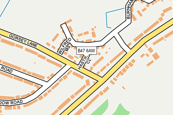 B47 6AW map - OS OpenMap – Local (Ordnance Survey)