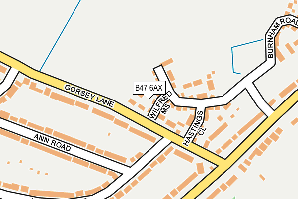 B47 6AX map - OS OpenMap – Local (Ordnance Survey)