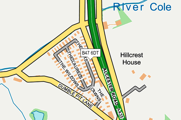 B47 6DT map - OS OpenMap – Local (Ordnance Survey)