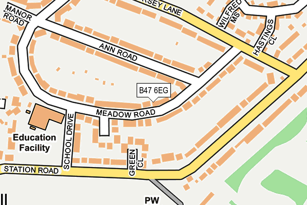 B47 6EG map - OS OpenMap – Local (Ordnance Survey)