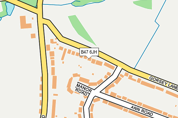 B47 6JH map - OS OpenMap – Local (Ordnance Survey)