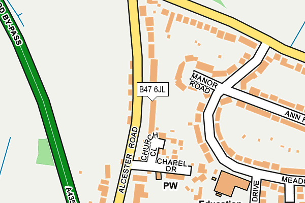 B47 6JL map - OS OpenMap – Local (Ordnance Survey)