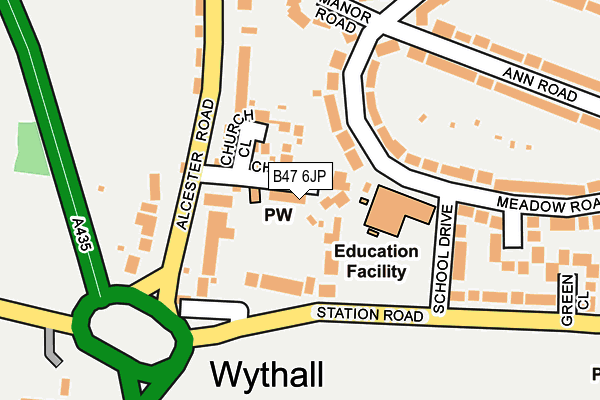 B47 6JP map - OS OpenMap – Local (Ordnance Survey)