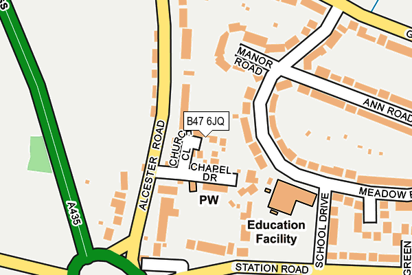 B47 6JQ map - OS OpenMap – Local (Ordnance Survey)