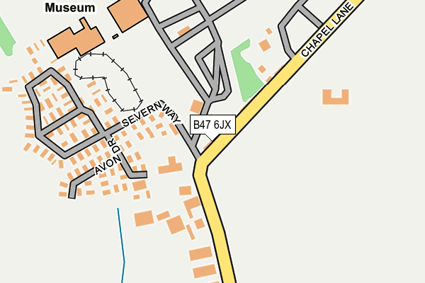 B47 6JX map - OS OpenMap – Local (Ordnance Survey)