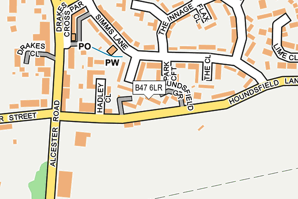B47 6LR map - OS OpenMap – Local (Ordnance Survey)
