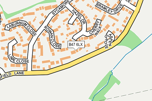B47 6LX map - OS OpenMap – Local (Ordnance Survey)