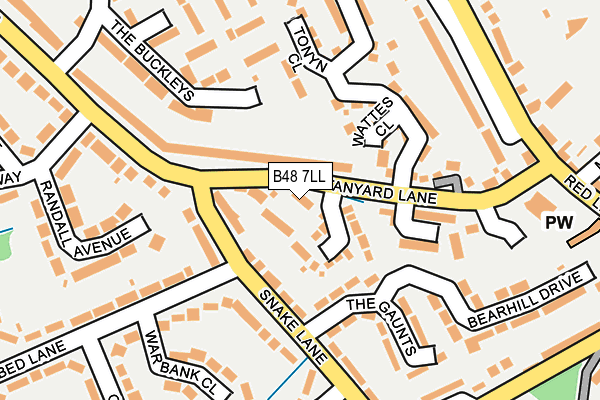 B48 7LL map - OS OpenMap – Local (Ordnance Survey)