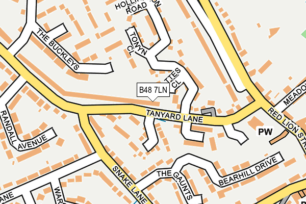 B48 7LN map - OS OpenMap – Local (Ordnance Survey)