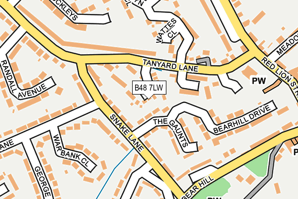 B48 7LW map - OS OpenMap – Local (Ordnance Survey)