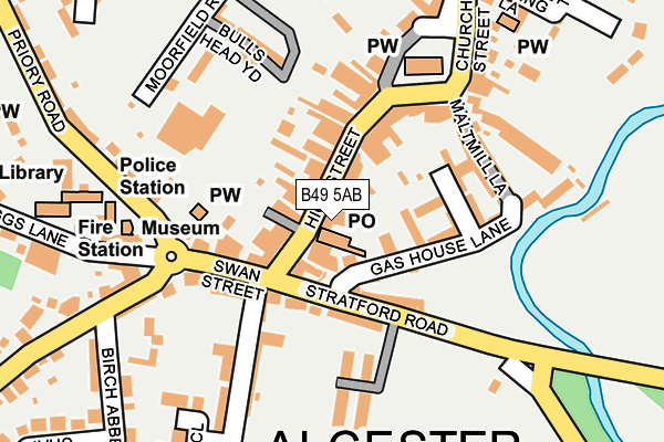 B49 5AB map - OS OpenMap – Local (Ordnance Survey)