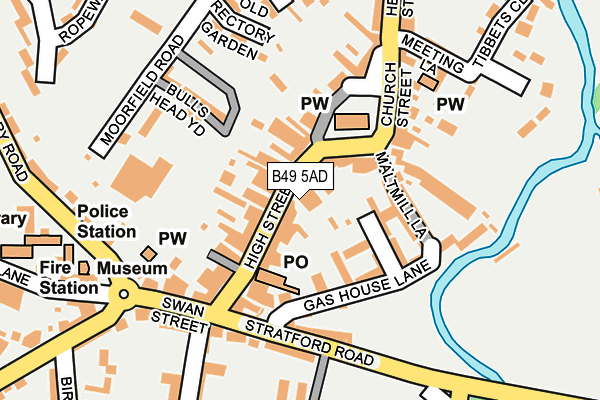 B49 5AD map - OS OpenMap – Local (Ordnance Survey)