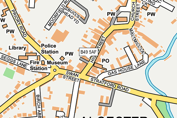 B49 5AF map - OS OpenMap – Local (Ordnance Survey)