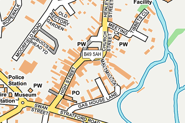 B49 5AH map - OS OpenMap – Local (Ordnance Survey)