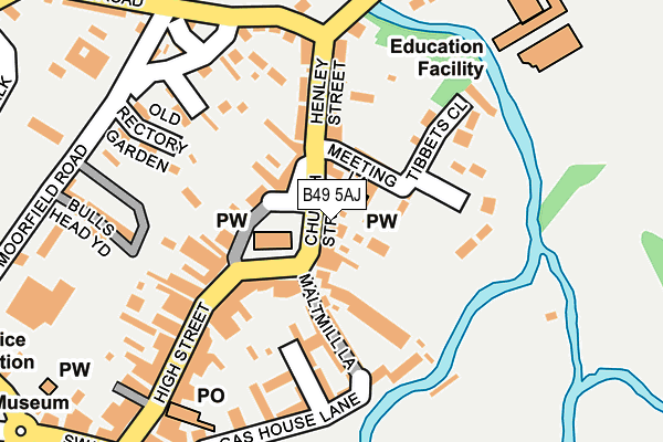 B49 5AJ map - OS OpenMap – Local (Ordnance Survey)