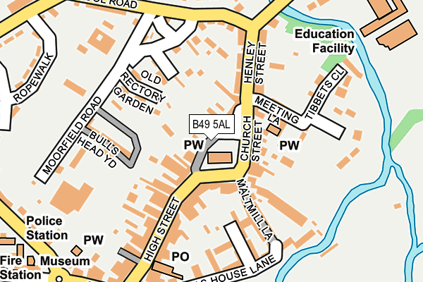 B49 5AL map - OS OpenMap – Local (Ordnance Survey)