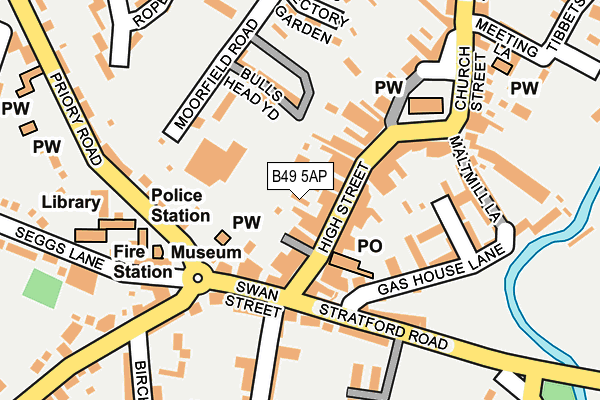 B49 5AP map - OS OpenMap – Local (Ordnance Survey)