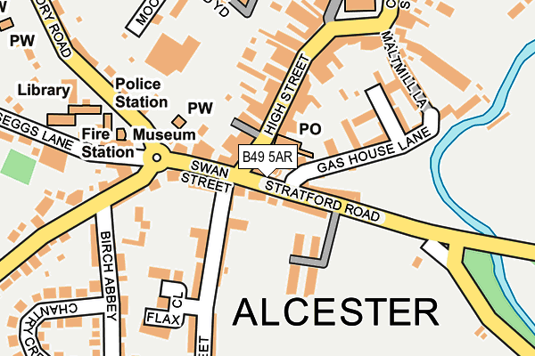 B49 5AR map - OS OpenMap – Local (Ordnance Survey)