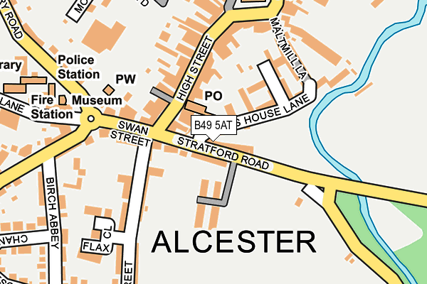 B49 5AT map - OS OpenMap – Local (Ordnance Survey)