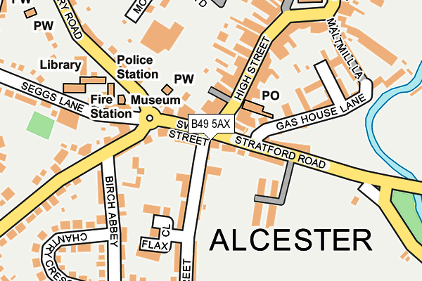 B49 5AX map - OS OpenMap – Local (Ordnance Survey)