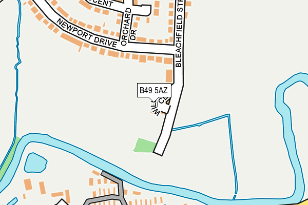 B49 5AZ map - OS OpenMap – Local (Ordnance Survey)