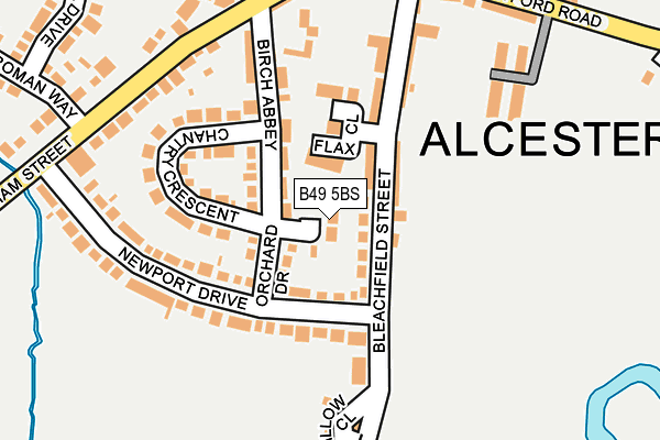 B49 5BS map - OS OpenMap – Local (Ordnance Survey)