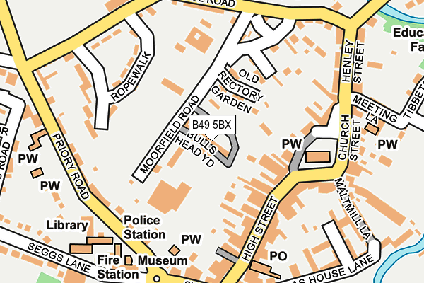 B49 5BX map - OS OpenMap – Local (Ordnance Survey)