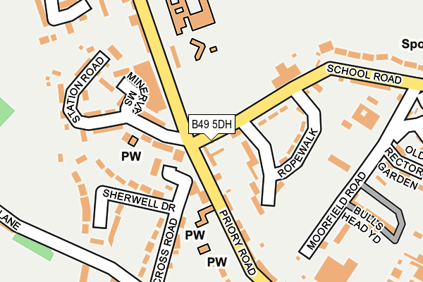 B49 5DH map - OS OpenMap – Local (Ordnance Survey)