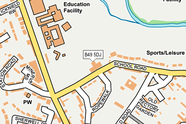 B49 5DJ map - OS OpenMap – Local (Ordnance Survey)
