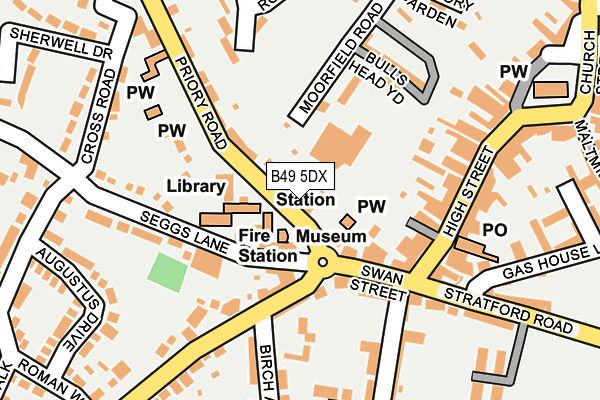 B49 5DX map - OS OpenMap – Local (Ordnance Survey)