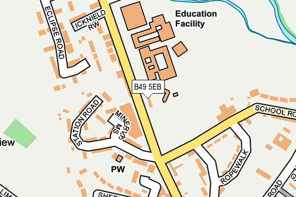 B49 5EB map - OS OpenMap – Local (Ordnance Survey)