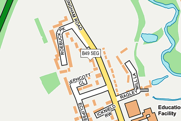 B49 5EG map - OS OpenMap – Local (Ordnance Survey)