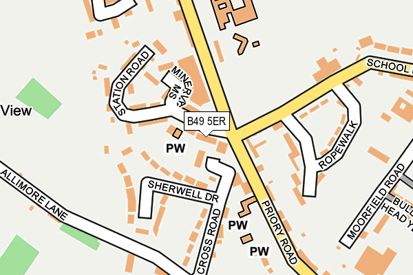 B49 5ER map - OS OpenMap – Local (Ordnance Survey)