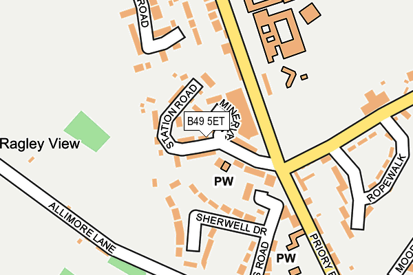 B49 5ET map - OS OpenMap – Local (Ordnance Survey)