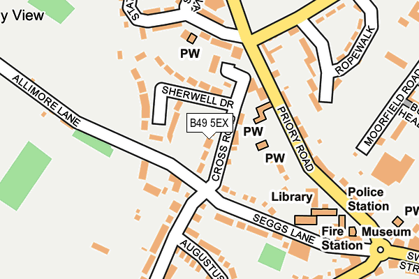 B49 5EX map - OS OpenMap – Local (Ordnance Survey)