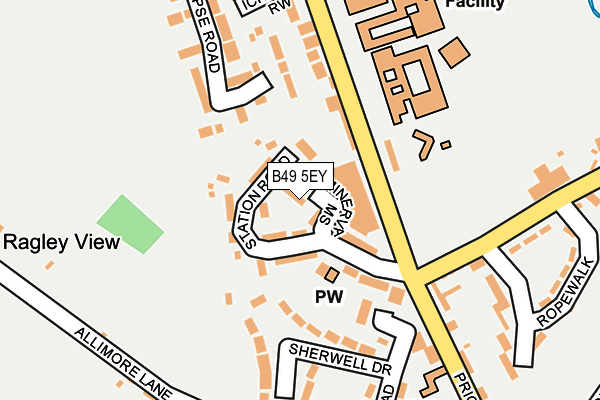 B49 5EY map - OS OpenMap – Local (Ordnance Survey)