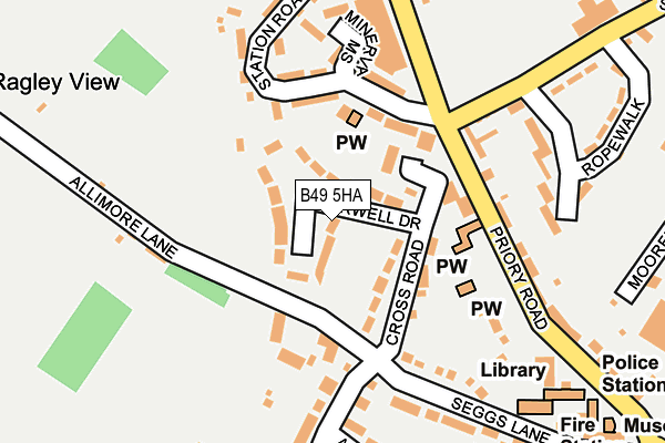 B49 5HA map - OS OpenMap – Local (Ordnance Survey)