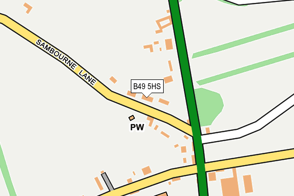 B49 5HS map - OS OpenMap – Local (Ordnance Survey)