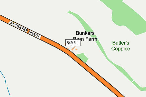 B49 5JL map - OS OpenMap – Local (Ordnance Survey)