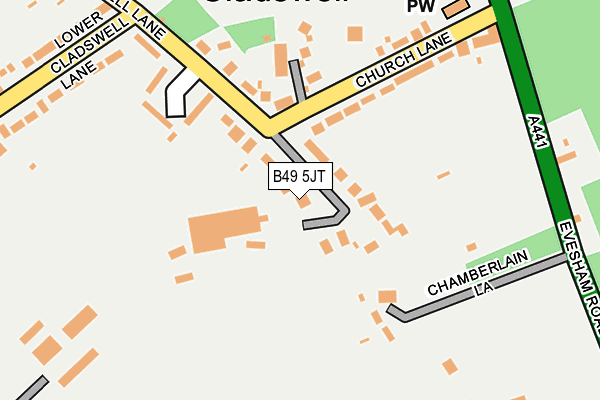 B49 5JT map - OS OpenMap – Local (Ordnance Survey)